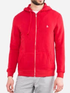 NWT Original Penguin Men's Red Zip Hoodie